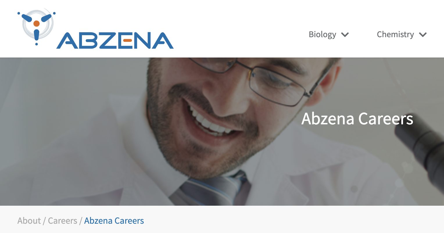 Open positions for scientists in Bioconjugation at Abzena (Cambridge, UK)