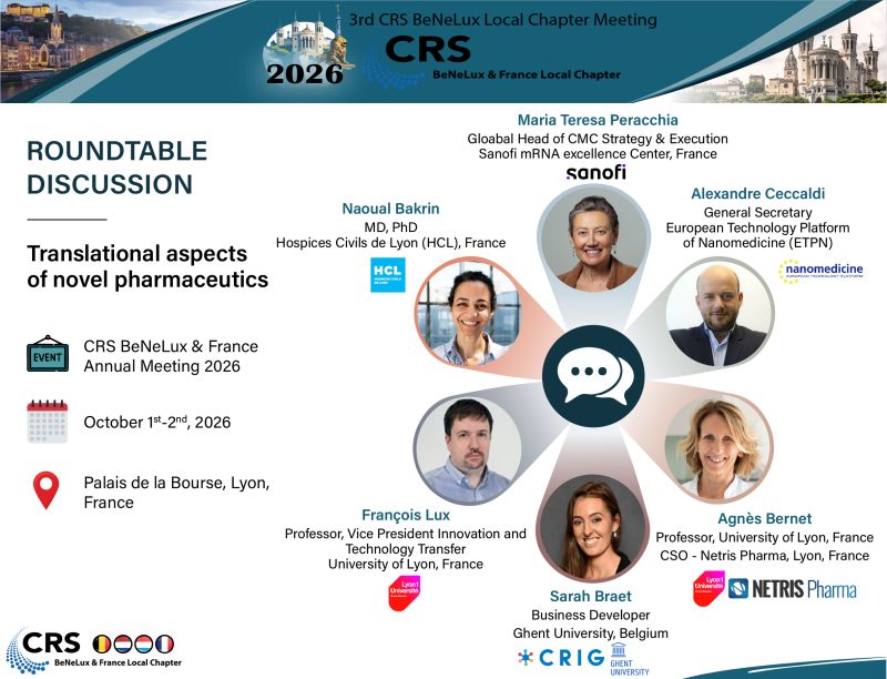 Round-table speakers on translational pharmaceutics, including ETPN General Secretary Alexandre Ceccaldi